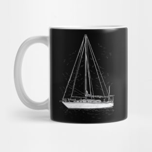 Hand drawn boat Mug